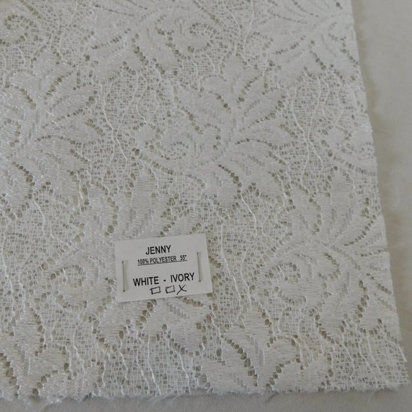 White Lace Fabric Samples 9 Pieces Unique Quality Fabrics Inc Polyester 24.75x14 - Picture 7 of 8